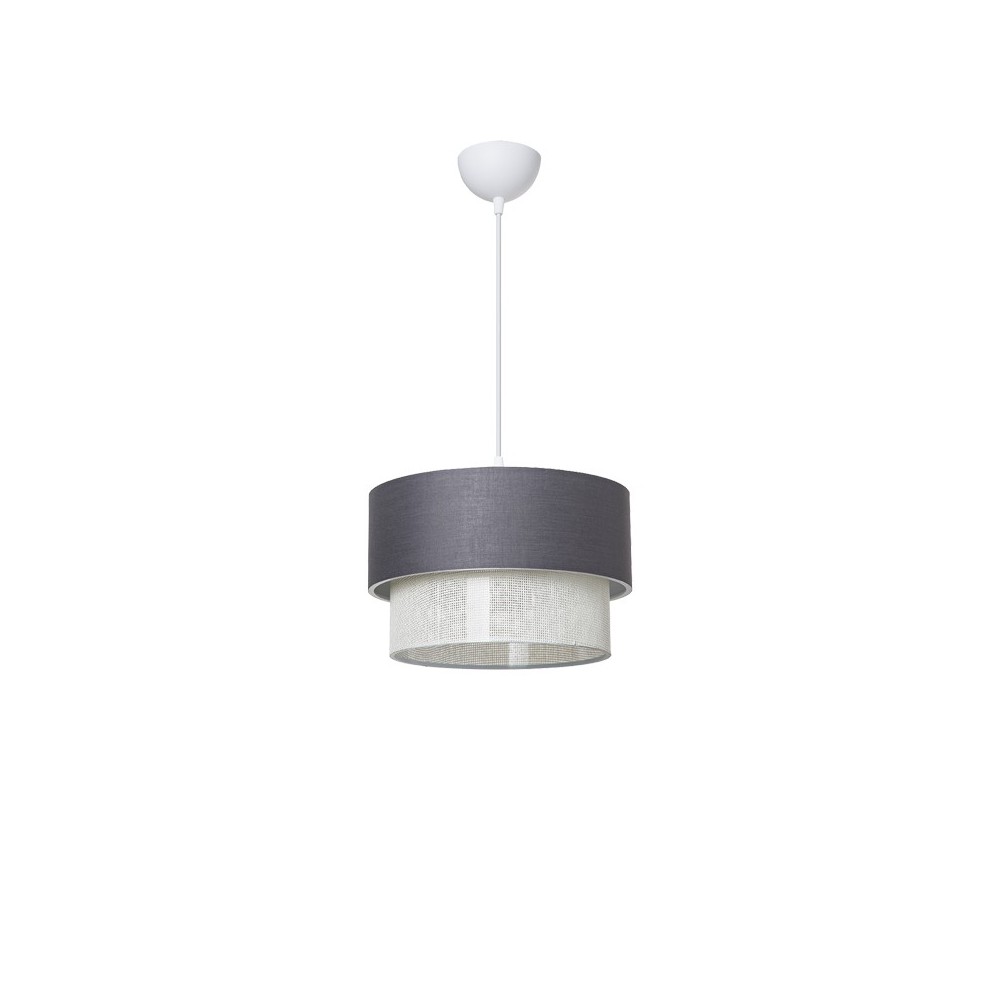 Plafonnier suspension luminaire tissu gris 30x23 cm Plafonnier suspension luminaire tissu gris 30x23 cm