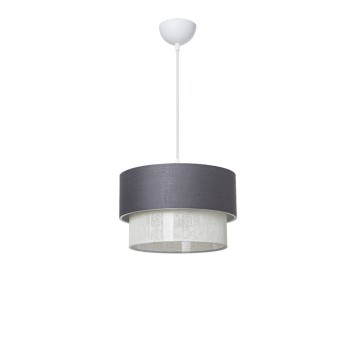 Plafonnier suspension luminaire tissu gris 30x23 cm