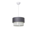 Plafonnier suspension luminaire tissu gris 30x23 cm