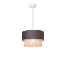 Plafonnier suspension luminaire tissu gris 30x23 cm
