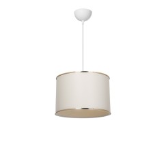Plafonnier suspension luminaire  tissu abat jour crème 30x22 cm