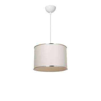 Plafonnier suspension luminaire  tissu abat jour crème 30x22 cm