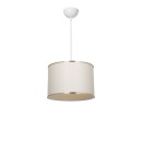 Plafonnier suspension luminaire  tissu abat jour crème 30x22 cm