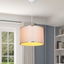 Plafonnier suspension luminaire  tissu abat jour crème 30x22 cm
