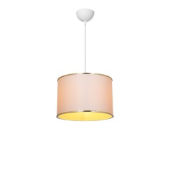 Plafonnier suspension luminaire  tissu abat jour crème 30x22 cm