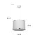 Plafonnier suspension luminaire  tissu abat jour crème 30x22 cm