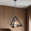Plafonnier suspension luminaire  avec abat jour noir 24x22 cm