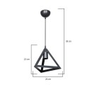 Plafonnier suspension luminaire  avec abat jour noir 24x22 cm