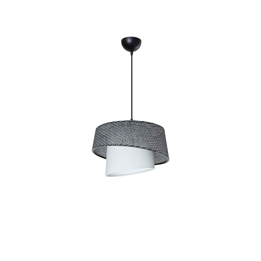 Plafonnier suspension luminaire tissu noir abat-jour 34x24,5 cm Plafonnier suspension luminaire tissu noir abat-jour 34x24,5 cm