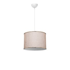 Plafonnier suspension luminaire tissu abat jour beige 30x60cm