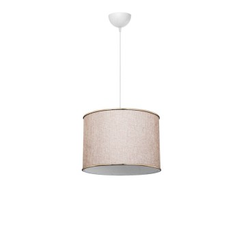 Plafonnier suspension luminaire tissu abat jour beige 30x60cm