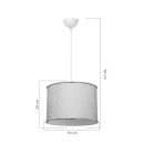 Plafonnier suspension luminaire tissu abat jour beige 30x60cm