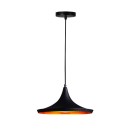 Plafonnier suspension luminaire en métal noir doré  36x18 cm
