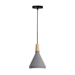 Plafonnier suspension luminaire métal gris 18x27 cm