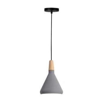 Plafonnier suspension luminaire métal gris 18x27 cm