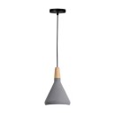 Plafonnier suspension luminaire métal gris 18x27 cm