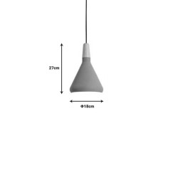 Plafonnier suspension luminaire métal gris 18x27 cm