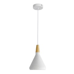 Plafonnier suspension luminaire métal blanc 18x27 cm