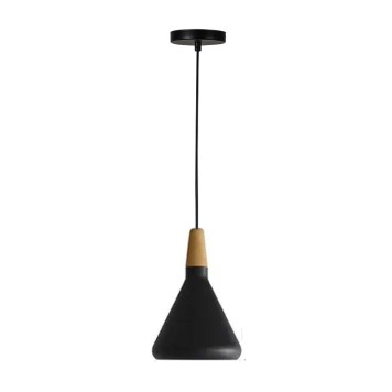 Plafonnier suspension luminaire métal noir 18x27 cm