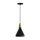 Plafonnier suspension luminaire métal noir 18x27 cm