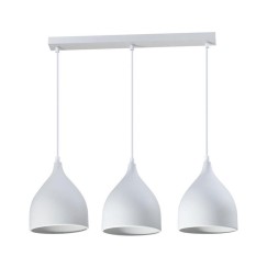 Plafonnier suspension luminaire métal blanc 50x20 cm