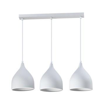 Plafonnier suspension luminaire métal blanc 50x20 cm