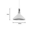 Plafonnier suspension luminaire métal blanc doré 35x24 cm