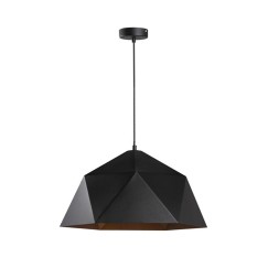 Plafonnier suspension luminaire métal noir 38x20 cm