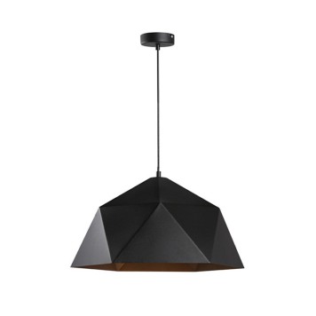 Plafonnier suspension luminaire métal noir 38x20 cm