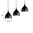 Plafonnier suspension luminaire métal noir 50x17x120 cm