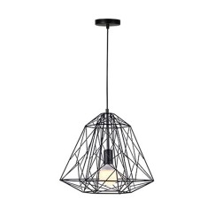 Plafonnier suspension luminaire métal noir 40x35 cm