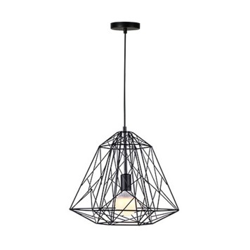 Plafonnier suspension luminaire métal noir 40x35 cm