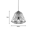 Plafonnier suspension luminaire métal noir 40x35 cm