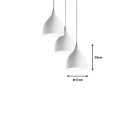 Plafonnier suspension luminaire trois lumières métal blanc 30x17x120 cm