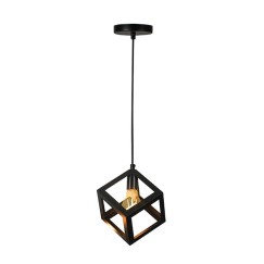 Plafonnier suspension luminaire métal noir 22x28 cm