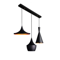 Plafonnier suspension luminaire métal noir 84x30x100 cm