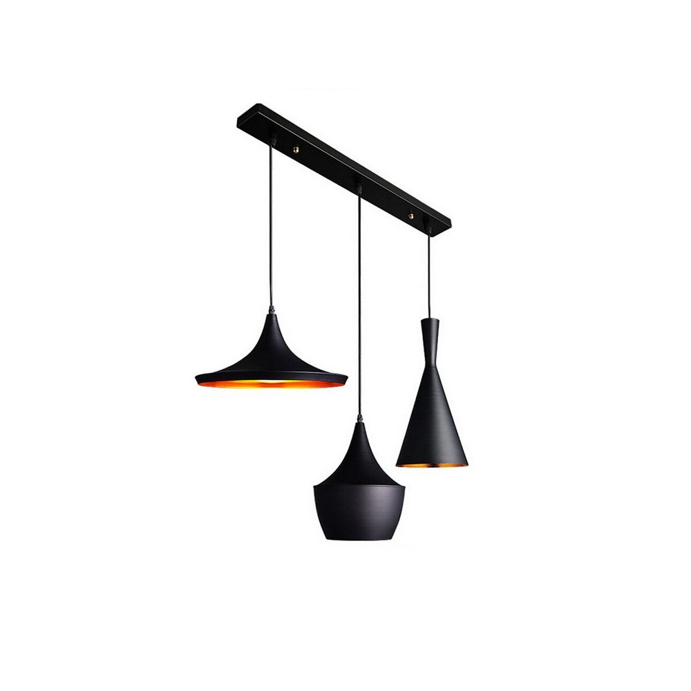 Plafonnier suspension luminaire métal noir 84x30x100 cm Plafonnier suspension luminaire métal noir 84x30x100 cm