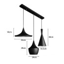 Plafonnier suspension luminaire métal noir 84x30x100 cm