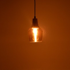 Plafonnier suspension luminaire métal verre 13,8x23 cm