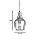 Plafonnier suspension luminaire métal verre 13,8x23 cm