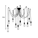 Plafonnier suspension luminaire multi lumières noir métal verre