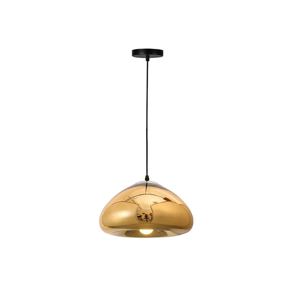Plafonnier suspension luminaire doré métal verre 30x16,5 cm Plafonnier suspension luminaire doré métal verre 30x16,5 cm