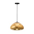 Plafonnier suspension luminaire doré métal verre 30x16,5 cm