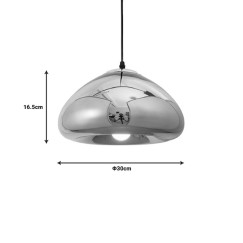 Plafonnier suspension luminaire doré métal verre 30x16,5 cm