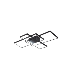 Plafonnier suspension luminaire led métal noir 105x60x7 cm