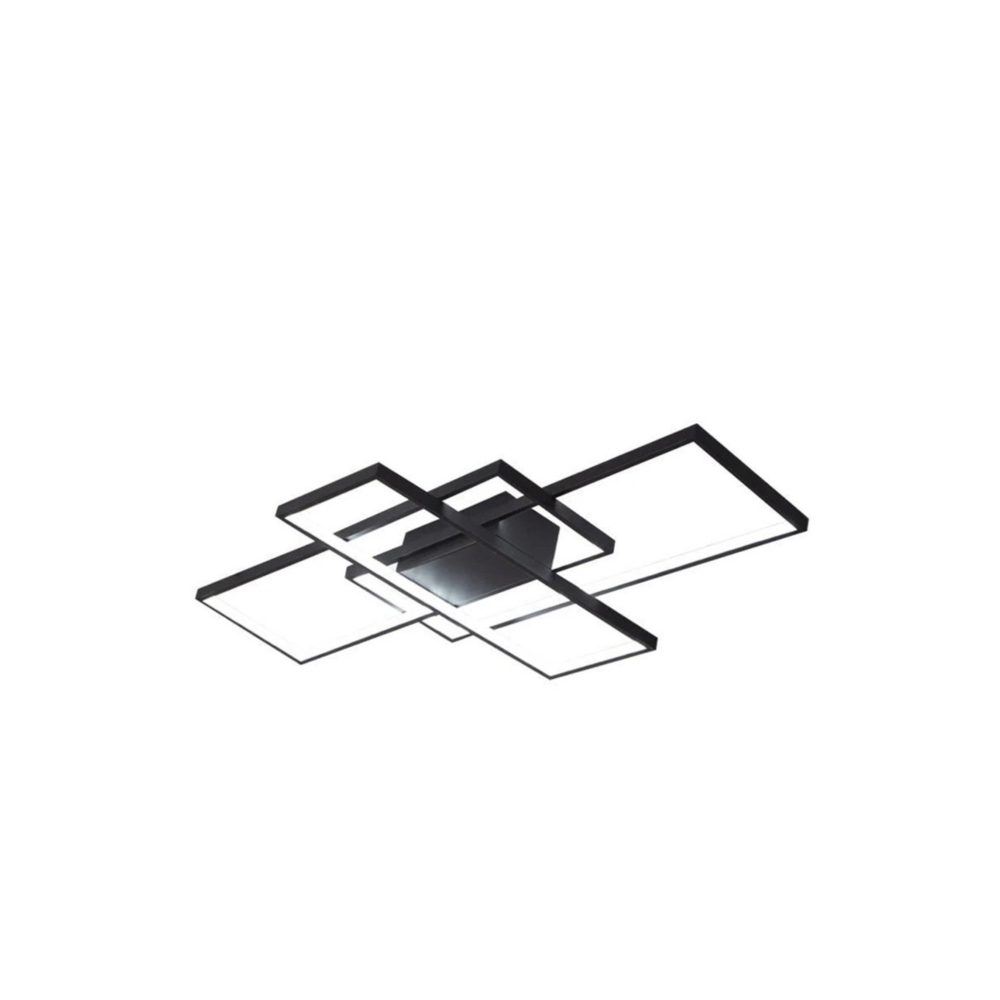 Plafonnier suspension luminaire led métal noir 105x60x7 cm Plafonnier suspension luminaire led métal noir 105x60x7 cm