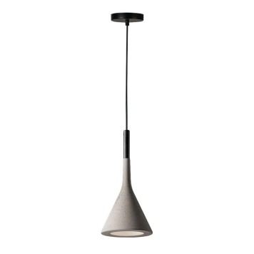 Plafonnier suspension luminaire gris métal 16x36 cm