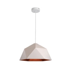 Plafonnier suspension luminaire métal blanc 38x20 cm