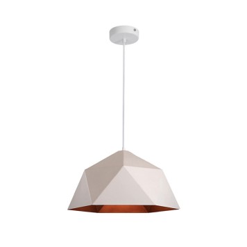 Plafonnier suspension luminaire métal blanc 38x20 cm