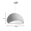 Plafonnier suspension luminaire gris clair 50x28 cm